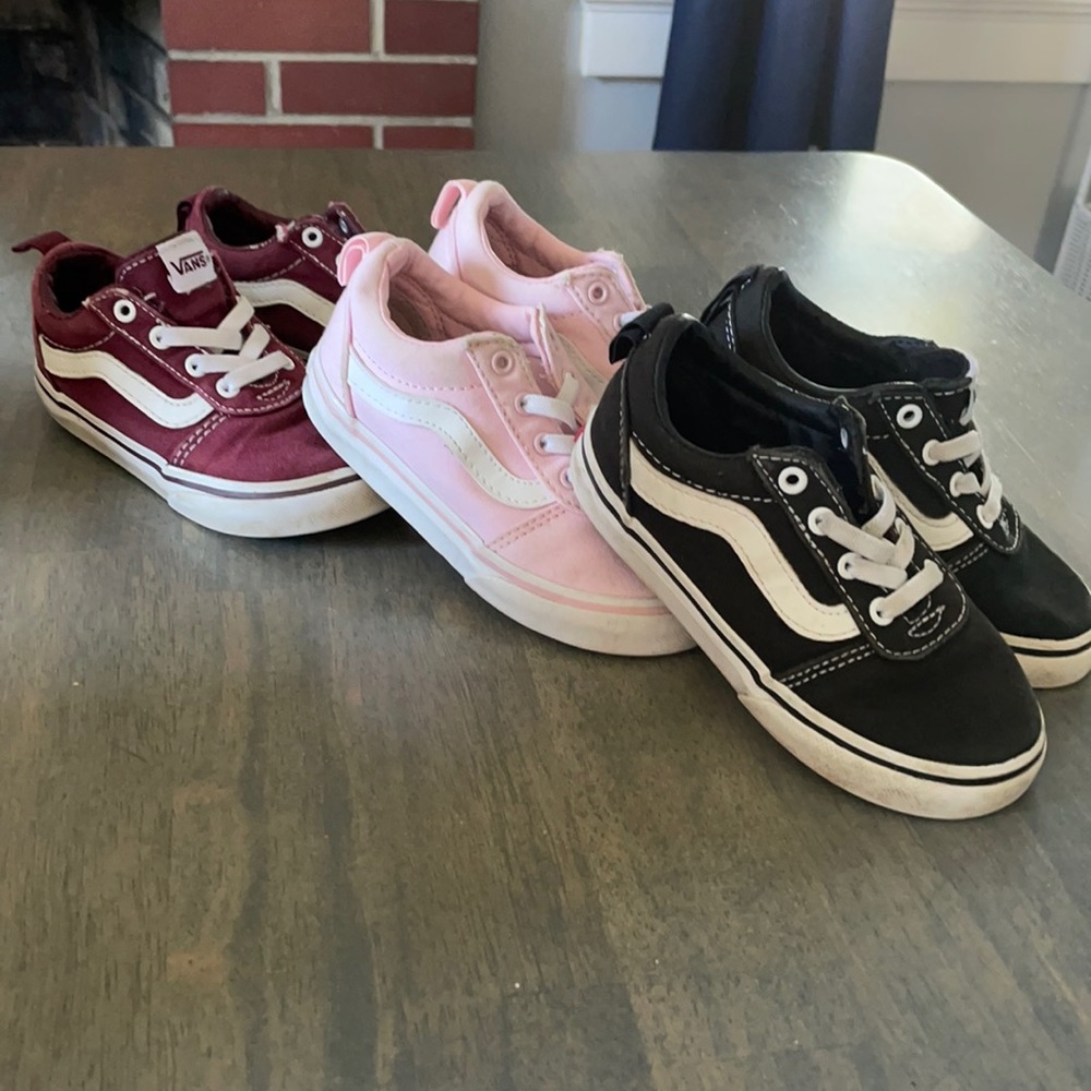 3 pairs of pull on vans